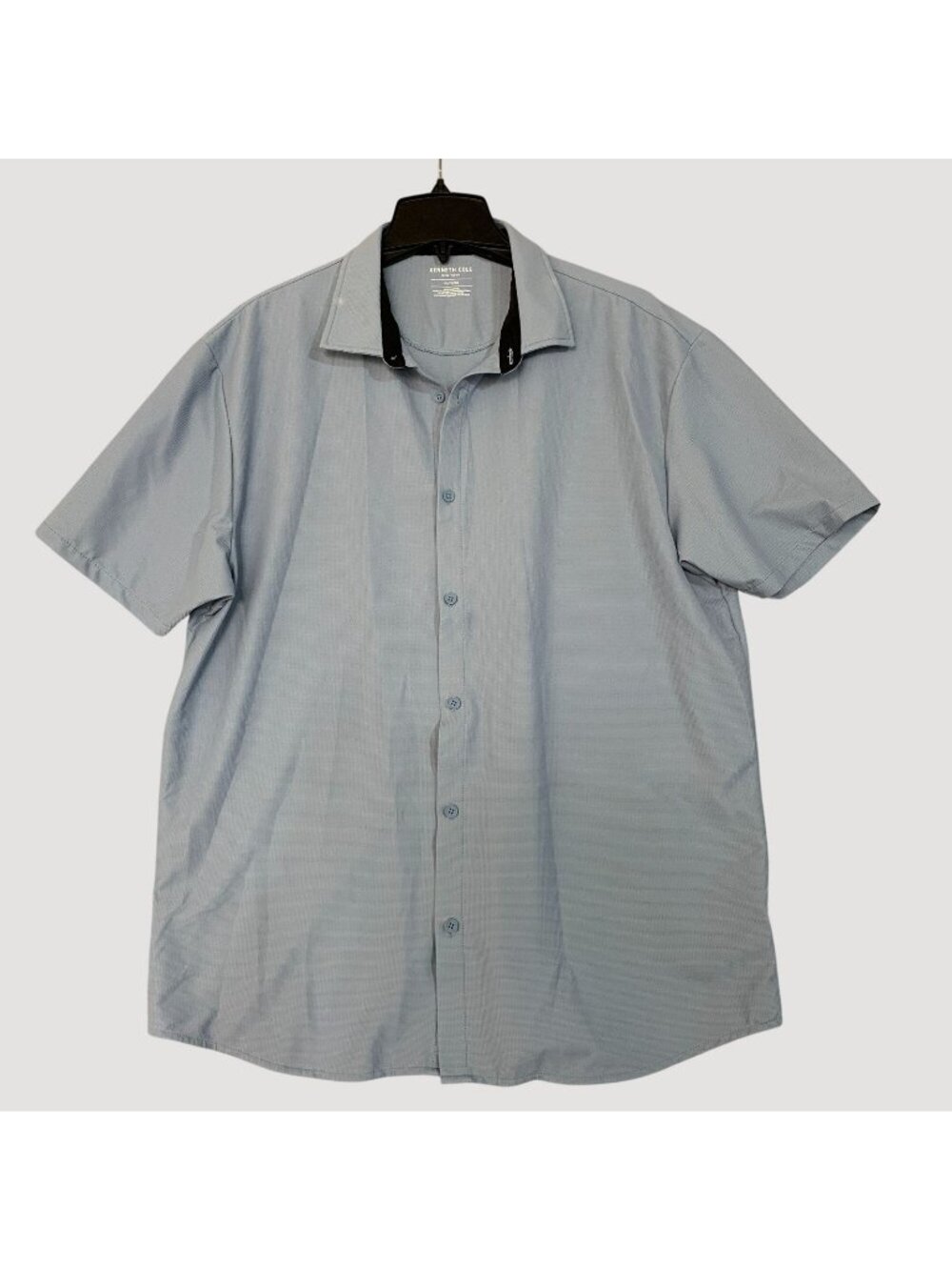 Kenneth Cole Men's XL Blue Short Sleeve Button-Up Sportshirt